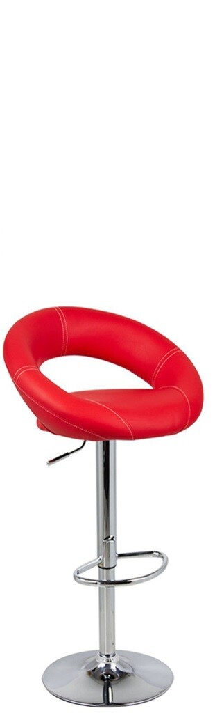 Barhocker Barcelona 2er Set Barhocker mit rotem Lederbezug