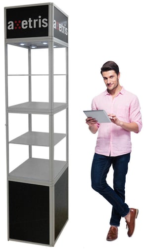 Faltwand Vitrine Messeregale im Einsatz- hier : Faltwand Vitrine