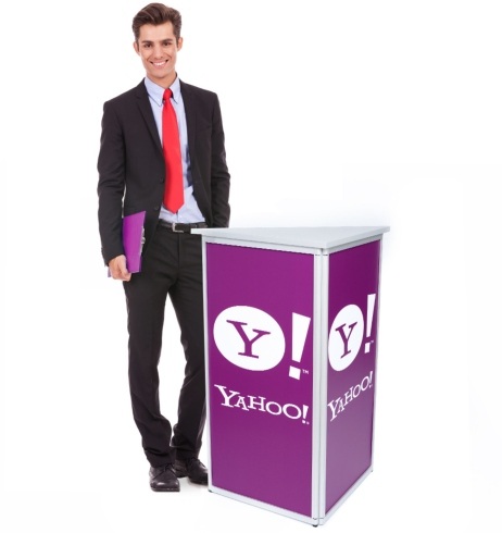 Dreieckstheke | klappbares Alu-Faltthekengestell | starker Kantenschutz | brillanter 6- farb Druck mit Laminat dreieckstheke