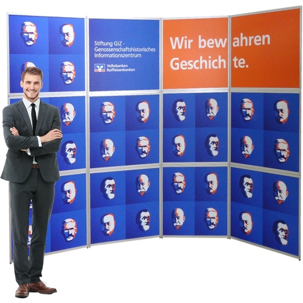 Faltwand Wien small | Alu Rahmensystem opt. mit Druck | Elemente um 360° beweglich faltwand-wien-small