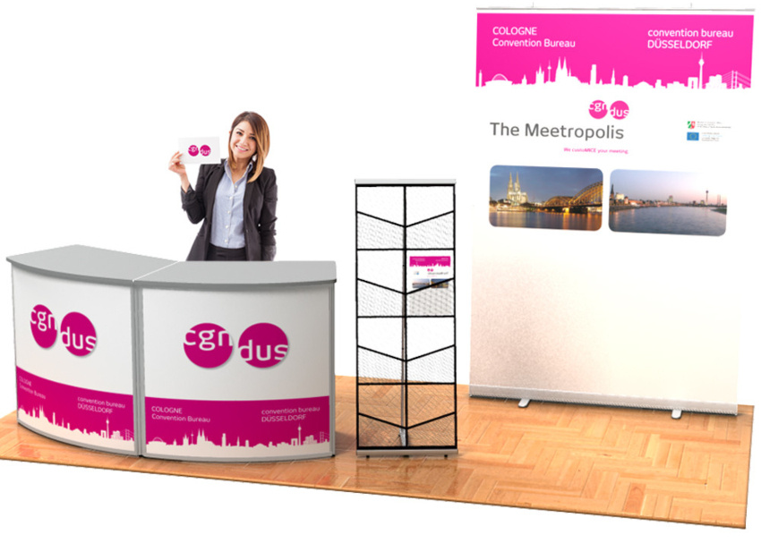 Messeset 052 Messestand mit System von Displayhersteller.de