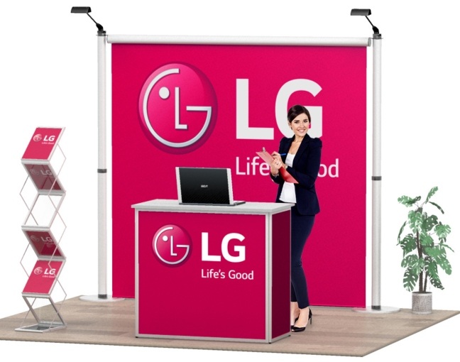 Messestand Roll-Up Modular Wand Form | schneller Aufbau ganz ohne Werkzeug | Alu Teleskop Standpfosten messestand-roll-up-modular-wand-form