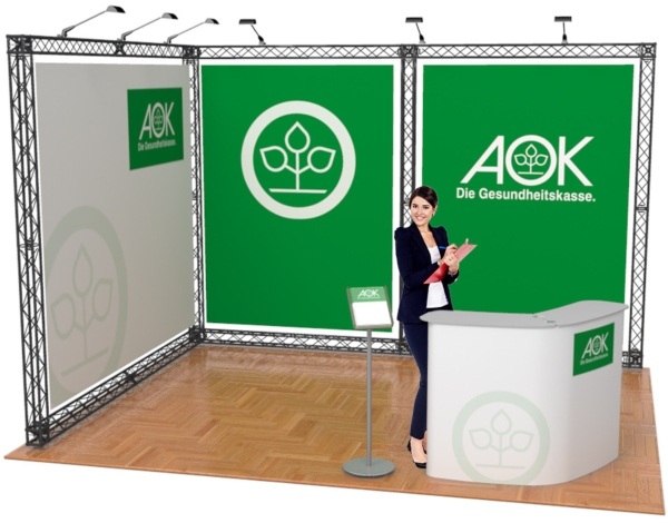 Messestand Traversen L Form | Traversensysteme | bis 50m² Stand | flexibel und schnell aufzubauen messestand-traversen-l-form