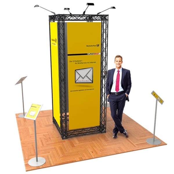 Messestand Traversensysteme Säulen-Form | flexibel & schnell ohne Werkzeug aufbauen | bequem transportieren messestand-traversen-s-form