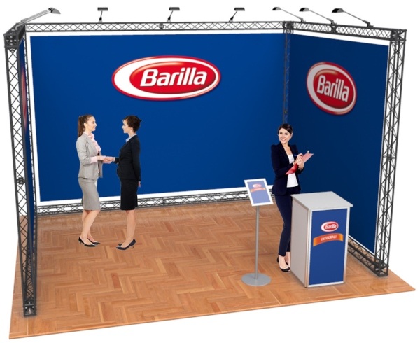Messestand Traversen U Form | Traversensysteme | bis 50m² Stand | flexibel & schnell aufzubauen messestand-traversen-u-form