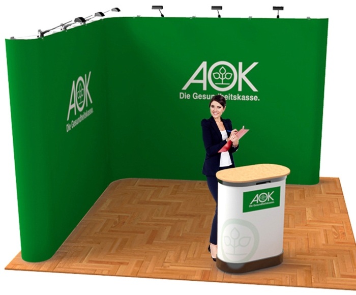 Mobiler Messestand L Form bis 40m² | flexibel und individuell, schnell ohne Werkzeuge aufbauen mobiler-messestand-l-form