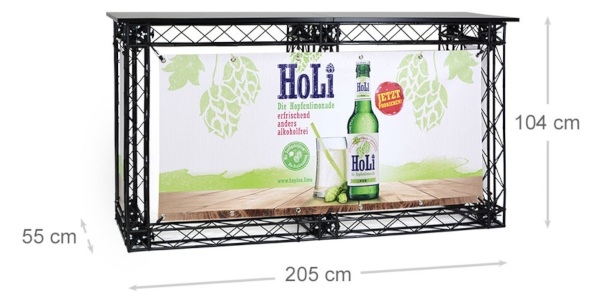 Traversentheke | leicht | opt. mit Druck | eignet sich optimal für Ihren Traversen Messestand traversentheke